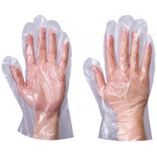 Polythene Disposable Gloves Large Clear
