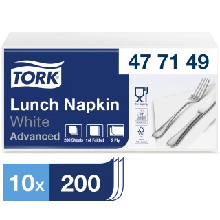 Tork White Lunch Napkin 