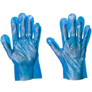 Polythene Disposable Gloves Large Blue