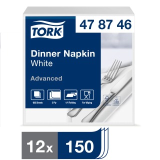 Tork White Dinner Napkin, 