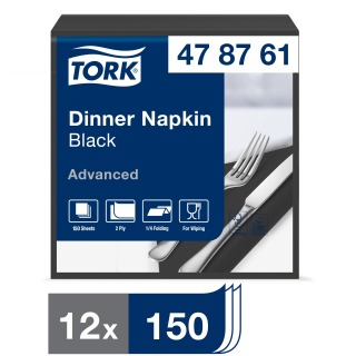 Tork Black Dinner Napkin