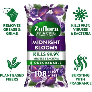 ZOFLORA ANTI BAC CLEANING WIPES - MIDNIGHT BLOOM