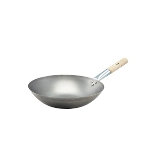 Black Iron Wok Flat Base 14