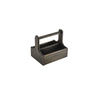 Medium Black Wooden Table Caddy