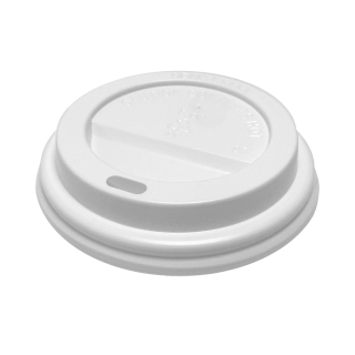 8oz Domed Sip Thru Coffee Cup Lid (WHITE)10x100>
