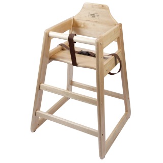 Wooden High Chair - Light Wood