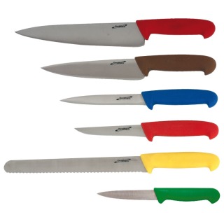 6 Piece Colour Coded Knife Set + Knife Wallet