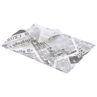 Greaseproof Newspaper Print 25 x 35cm (x1000)