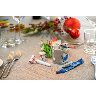 SILVER Foil Gift Boxes with popper, rocket balloon (X24)