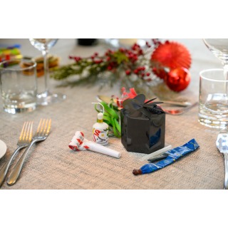BLACK Foil Gift Boxes with popper, rocket balloon (x24)