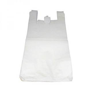 PREMIUM WHITE VEST CARRIER BAG MEGA JUMBO 16X24X29 