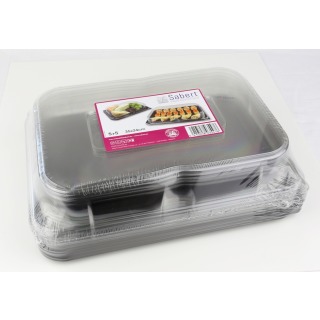Combi rPET rectangular platters Large Base and Lid  (x25)