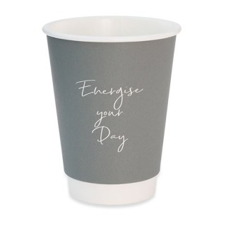 12oz Double Wall Cup (Matt) (Signature) - Grey(x25)